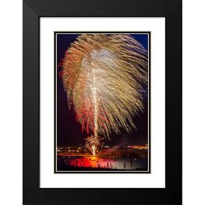 ArtDirect Colorado, Frisco Fireworks Display on July 4th XIX 13x18 Black Modern Wood Framed with Double Matting Museum Art Print by Lord, Fred