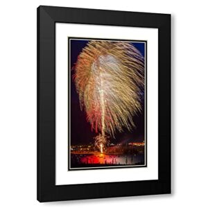 ArtDirect Colorado, Frisco Fireworks Display on July 4th XIX 13x18 Black Modern Wood Framed with Double Matting Museum Art Print by Lord, Fred
