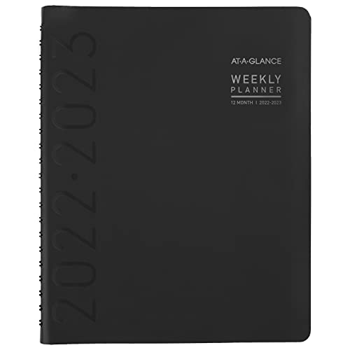 AT-A-GLANCE 2022-2023 Planner, Weekly & Monthly Academic Appointment Book, 8-1/4" x 11", Large, Contempo, Black (70957X05)