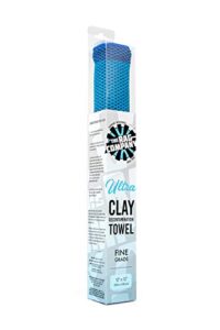 the rag company – ultra clay decontamination towel – effective cleaning & release of paint contaminants; increase wax and sealant bond; enhance gloss and depth of color; fine grade (12in. x 12in.)