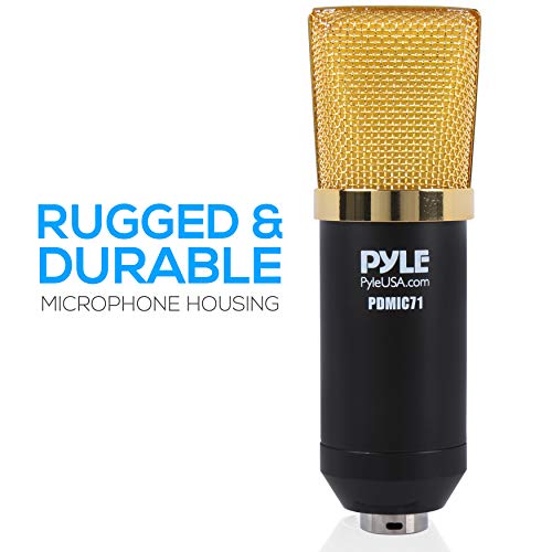 Pyle PDMIC71 Condenser Microphone Bundle, 3.5 mm Recording Microphone, Shock Mount Plug and Play,Computer Microphone, Podcast, Recording, Studio Vocal, YouTube