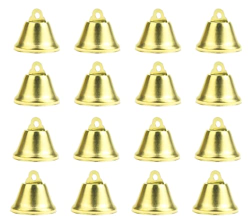 HLLMX 16 PCS Gold Liberty Jingle Bells 38mm/1.5inch Shiny Bells Liberty Bells for Craft Making Wind Chimes and Animal Collar