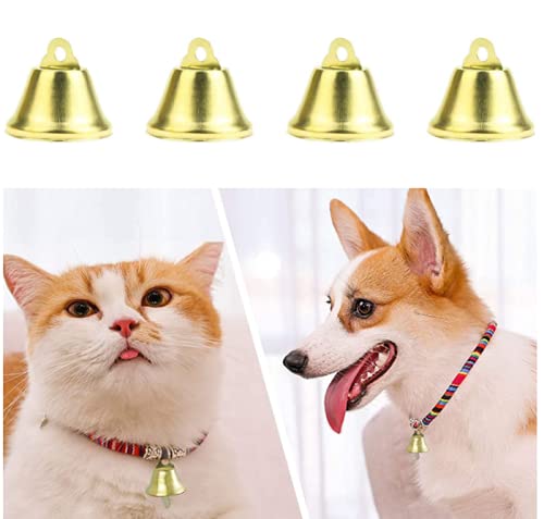 HLLMX 16 PCS Gold Liberty Jingle Bells 38mm/1.5inch Shiny Bells Liberty Bells for Craft Making Wind Chimes and Animal Collar