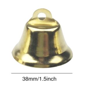 HLLMX 16 PCS Gold Liberty Jingle Bells 38mm/1.5inch Shiny Bells Liberty Bells for Craft Making Wind Chimes and Animal Collar