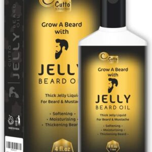 CUTTO -THE BEAUTY OF NATURE Jelly Beard Oil – 4 Fl.oz/118 ML I Unique for Gentleman I Best for Styling Shaping & Growth Mustache I Nourish, moisture & condition beard