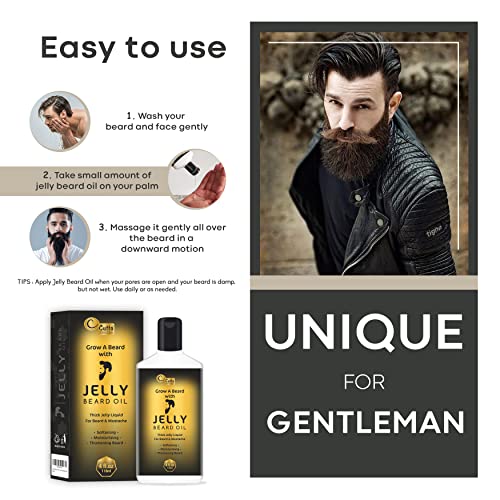 CUTTO -THE BEAUTY OF NATURE Jelly Beard Oil – 4 Fl.oz/118 ML I Unique for Gentleman I Best for Styling Shaping & Growth Mustache I Nourish, moisture & condition beard