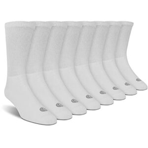 doctor’s choice diabetic socks for men, seamless crew socks with non-binding top, provides extra comfort for gout, 4-pairs, white, large, size 10-13