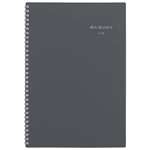 AT-A-GLANCE 2023 Weekly & Monthly Planner, DayMinder, 5" x 8", Small, Spiral Bound, Monthly Tabs, Gray (GC20007)