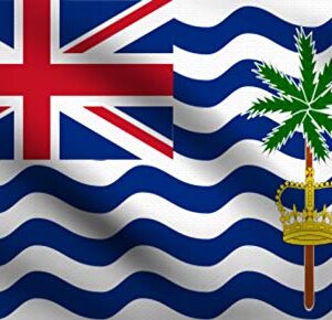 DMSE British Indian Ocean Territory BIOT Union Queen Elizabeth II Flag 3X5 Ft Foot 100% Polyester 100D Flag UV Resistant (3' X 5' Ft Foot)