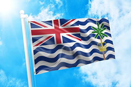 DMSE British Indian Ocean Territory BIOT Union Queen Elizabeth II Flag 3X5 Ft Foot 100% Polyester 100D Flag UV Resistant (3' X 5' Ft Foot)