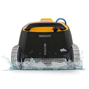 dolphin triton ps robotic pool [vacuum] cleaner – ideal for in ground swimming pools up to 50 feet – powerful suction to pick up small debris – extra large easy to clean top load filter basket