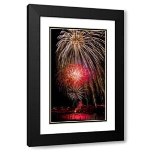 artdirect colorado, frisco fireworks display on july 4th xvi 13×18 black modern wood framed with double matting museum art print by lord, fred