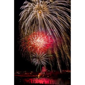 ArtDirect Colorado, Frisco Fireworks Display on July 4th XVI 13x18 Black Modern Wood Framed with Double Matting Museum Art Print by Lord, Fred