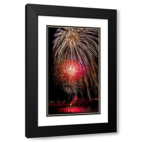 ArtDirect Colorado, Frisco Fireworks Display on July 4th XVI 13x18 Black Modern Wood Framed with Double Matting Museum Art Print by Lord, Fred