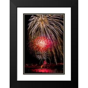 ArtDirect Colorado, Frisco Fireworks Display on July 4th XVI 13x18 Black Modern Wood Framed with Double Matting Museum Art Print by Lord, Fred