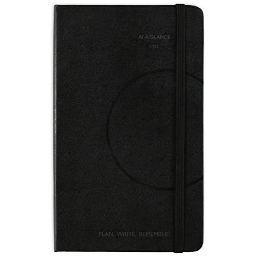 AT-A-GLANCE 2023 Daily Planner, Plan. Write. Remember, 5" x 8-1/4", Small, Pocket, Black (70680005)