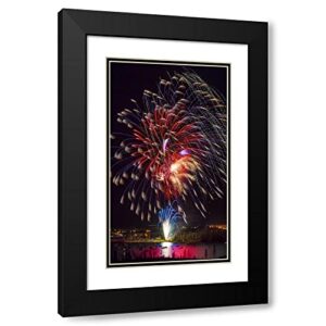 artdirect colorado, frisco fireworks display on july 4th vii 13×18 black modern wood framed with double matting museum art print by lord, fred