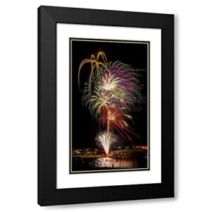 artdirect colorado, frisco fireworks display on july 4th xiv 13×18 black modern wood framed with double matting museum art print by lord, fred
