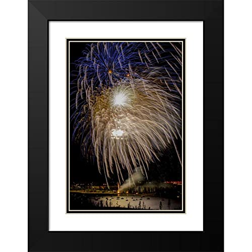 ArtDirect Colorado, Frisco Fireworks Display on July 4th XVII 13x18 Black Modern Wood Framed with Double Matting Museum Art Print by Lord, Fred