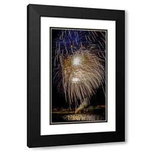 ArtDirect Colorado, Frisco Fireworks Display on July 4th XVII 13x18 Black Modern Wood Framed with Double Matting Museum Art Print by Lord, Fred