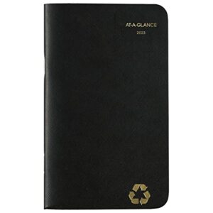 AT-A-GLANCE 2023-2024 Pocket Calendar, 2 Year Planner, 3-1/2" x 6", Pocket Size, Recycled, Black (70024G05)