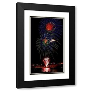 artdirect colorado, frisco fireworks display on july 4th xi 13×18 black modern wood framed with double matting museum art print by lord, fred