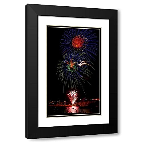 ArtDirect Colorado, Frisco Fireworks Display on July 4th XI 13x18 Black Modern Wood Framed with Double Matting Museum Art Print by Lord, Fred