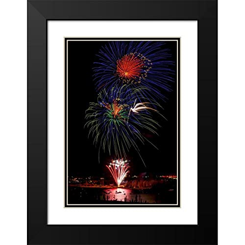 ArtDirect Colorado, Frisco Fireworks Display on July 4th XI 13x18 Black Modern Wood Framed with Double Matting Museum Art Print by Lord, Fred