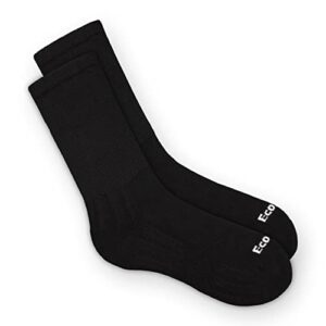 ecosox bamboo viscose diabetic non-binding crew socks for men & women | integrated smooth toe. pillow cushioning. improve foot circulation (medium – black) 919-1