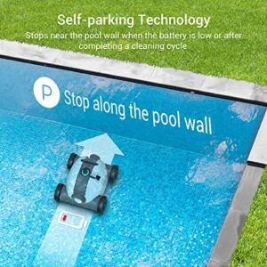 AIPER Cordless Robotic Pool Cleaner, Pool Vacuum with Upgraded Dual-Drive Motors, Auto-Dock Technology, Up to 90 Mins Cleaning for Above/In-ground Pools with Flat Floor Up to 861 Sq Ft-2022 Upgraded