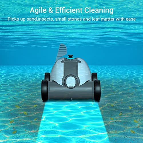 AIPER Cordless Robotic Pool Cleaner, Pool Vacuum with Upgraded Dual-Drive Motors, Auto-Dock Technology, Up to 90 Mins Cleaning for Above/In-ground Pools with Flat Floor Up to 861 Sq Ft-2022 Upgraded