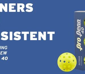 Penn Pro 40 Outdoor Pickleball Balls - Premium Ball for High Performance Play - USAPB Approved, 3-Pack