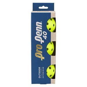 Penn Pro 40 Outdoor Pickleball Balls - Premium Ball for High Performance Play - USAPB Approved, 3-Pack