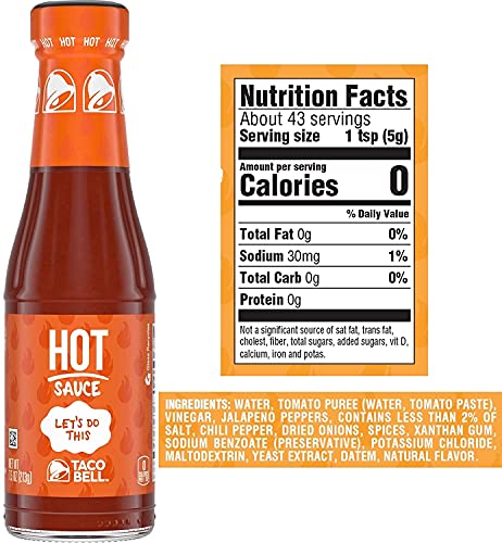 2 Taco Bell Sauces and 2 Taco Bell Taco Seasonings (HOT), 1 Fl Oz (Pack of 1)