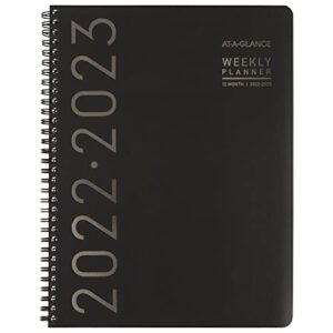 AT-A-GLANCE 2022-2023 Planner, Weekly & Monthly Academic, 8-1/4" x 11", Large, Contemporary Lite, Black (7057XL0523)