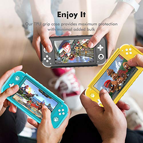 KIWIHOME Grip Case for Nintendo Switch Lite, Durable Anti-Slip Shockproof Protective Hard Case for Nintendo Switch Lite Console 2019 with Comfortable Grip & Game Card Slots (Gray)