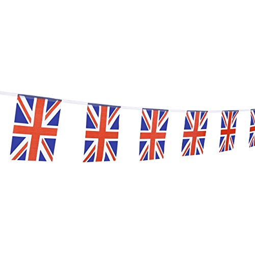 XCFH 114PCS United Kingdom UK Banner String,150 Feet British Union Jack Pennant Flags Party Decorations Supplies for Olympics,Indoor and Outdoor Flags,Sports Events,International Festival…