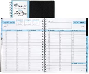 2023 appointment book & planner – ensight 8.5 x 11 inches, large tabbed daily hourly weekly planner, calendar and schedule book 15-minute time slots, business and personal planner (blue)