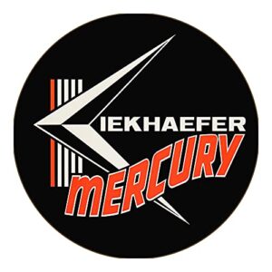 compatible with kiekhaefer mercury outboard motors logo reproduction car company garage signs metal vintage style decor metal tin aluminum round sign home decor with 2 american flag vinyl decals