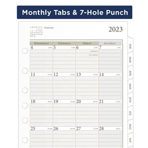 AT-A-GLANCE 2023 Weekly & Monthly Planner Refill, Hourly, 91010 Day-Timer, 5-1/2" x 8-1/2", Size 4, Desk Size, Loose Leaf, Monthly Tabs (481-285Y)