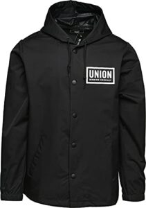 union hooded coaches jacket mens sz s black