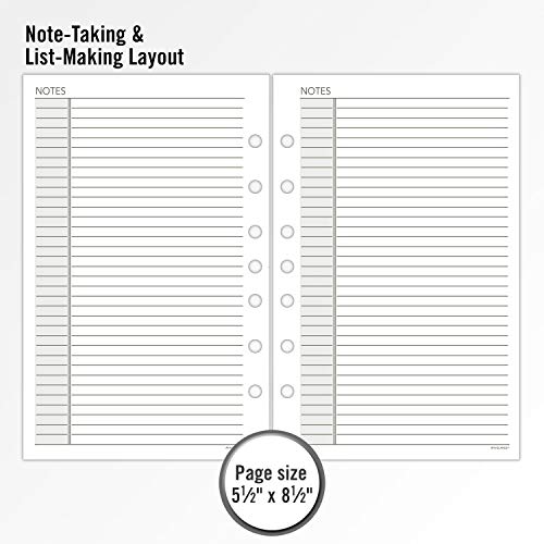 AT-A-GLANCE Day Runner Lined NotePad Pages, 87275 DAY-TIMER, Refill, Loose-Leaf, Undated, for Planner, 5-1/2" x 8-1/2", Size 4, 32 Sheets/Pack (031-3)