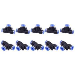 sns push to quick connect tube fitting 5/16″ tube od union tee type plastic(10 pcs) spe-5/16