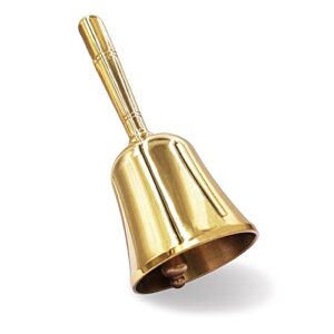 Hourwof Super Loud Hand Call Bell,Solid Brass Dinner Bell Service Bell Pet Training Bell Jingle Bell,Gold