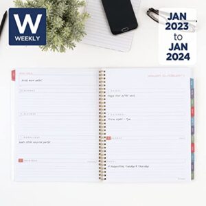 AT-A-GLANCE 2023 Weekly & Monthly Planner, 8-1/2" x 11", Large, Monthly Tabs, Pocket, Badge Geo (1641H-905)