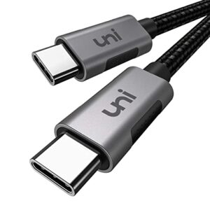 USB C to USB C Cable, uni 100W Type C to Type C Fast Charging Cable [20V/5A] Braided USB C Cable for MacBook pro, iPad pro, Dell 10ft/3 Meters 2 Pack