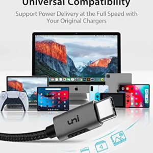 USB C to USB C Cable, uni 100W Type C to Type C Fast Charging Cable [20V/5A] Braided USB C Cable for MacBook pro, iPad pro, Dell 10ft/3 Meters 2 Pack