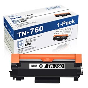 maxcolor tn760 1 pack black,compatible tn-760 high yield toner cartridge replacement for brother dcp-l2550dw mfc-l2710dw l2750dw hl-l2350dw l2370dwdwxl l2390dw l2395dw printer toner cartridge