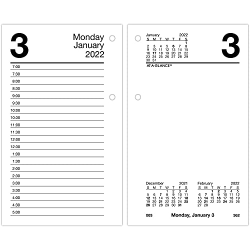2022 Daily Desk Calendar Refill by AT-A-GLANCE, 3-1/2" x 6", Loose-Leaf (E71750)