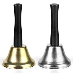 domestar christmas hand bells, 2pcs service bell wedding bell dinner bell for elderly patients sick person call bell for christmas decoration